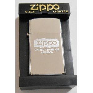 画像: スリム ２００４年 ZIPPOロゴ ＃１６１０ 鏡面 SLIM ZIPPO！新品B