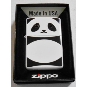 画像:  🐼 パンダ！可愛い PANDA 目はブラッククリスタルビーズ 両面デザイン  ２０１６年 ZIPPO！新品B