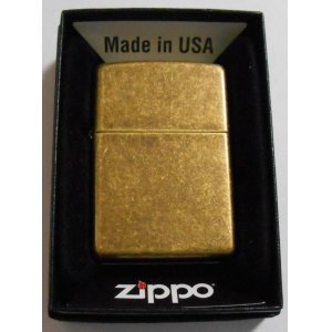 画像: ☆渋い色合いの・・アンティ―ク・ブラス！２０２１年３月 USA Antique Brass  フラットボトム  Zippo！新品