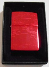 画像: ★色鮮やかな・・イオンレッド！世界地図 ５面加工 ２００２年 ZIPPO！新品