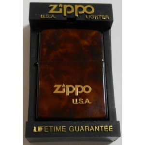 画像: ☆１９９７年５月製 全六面 べっこう調 ブラウンカラー ZIPPO！新品
