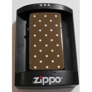 画像: ☆お洒落な・・スリム！水玉 両面DOT ２００３年１０月  BLACK SLIM ZIPPO！新品