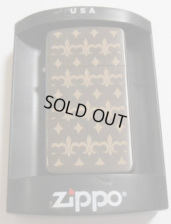 画像1: ☆お洒落な・・スリム！ゆり モノグラム  ２００３年５月 BLACK SLIM ZIPPO！新品