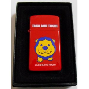 画像: ★TAKA AND TOSHI！タカアンドトシ ライオン柄 赤スリム  ２００７年 SLIM ZIPPO！新品