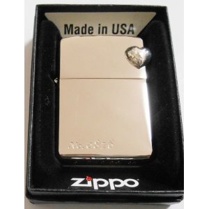 画像: ☆豪華！シルバー９２５ ハート型オーナメント！２００２年 プラチナ加工 ZIPPO！新品