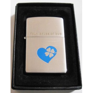 画像: ♡に四っ葉のクローバー！Four leaves of love ２００６年 銀加工 ZIPPO！新品