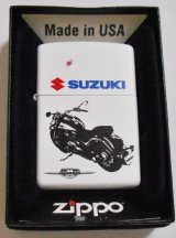 画像: ☆SUZUKI！スズキのオートバイ ２００９年 全面ホワイト ZIPPO！新品