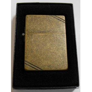 画像: ☆渋い！１９３５モデル アンティ－クブラスバレル ２０１６年 両面ダイアゴナルライン ZIPPO！新品