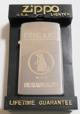 画像: ☆１９９８年４月 ねずみの・・FREAKY！スリム 銀加工サテン SLIM ZIPPO！未使用品