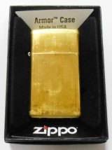 画像: ★★スリムアーマー！フラットトップ★真鍮無垢 表面加工前のブラス地のまま Solid Brass Zippo！２０１０年８月（H）未使用 非売品。