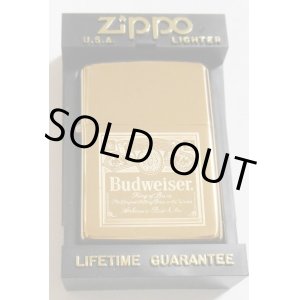 画像: ☆バドワイザー！１９９２年 Budweiser Beer Hp Solid Brass 鏡面 ZIPPO！新品