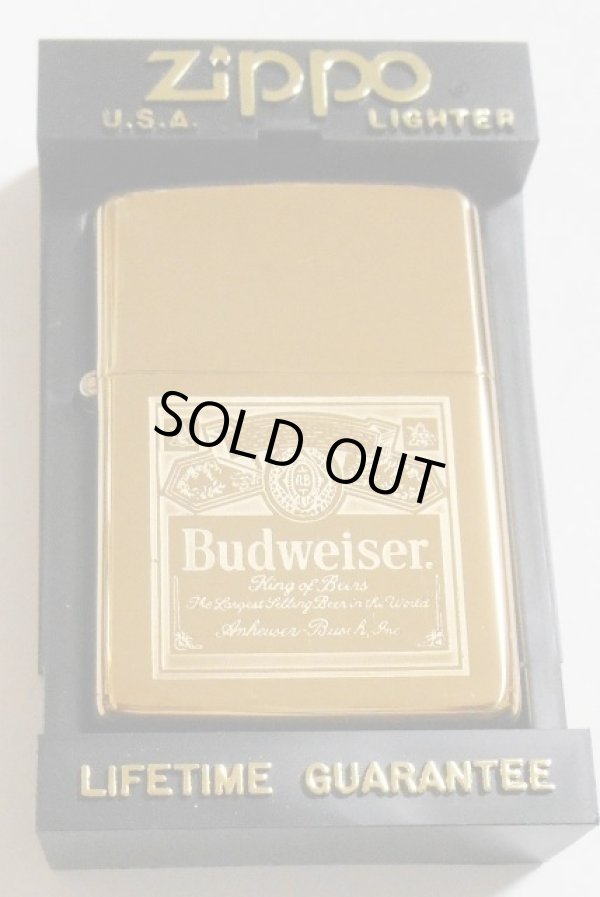 画像1: ☆バドワイザー！１９９２年 Budweiser Beer Hp Solid Brass 鏡面 ZIPPO！新品