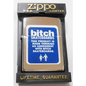 画像: ☆昔懐かしい・・bitch スケートボードブランド ビッチ １９９６年６月 銀加工 ZIPPO！未使用品A