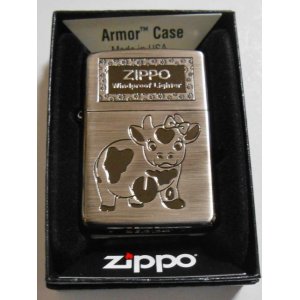 画像: ☆COW！可愛い・・牛 両面デザイン Silver & Black ３Dシリアル ３番！２０２０ ARMOR ZIPPO！新品