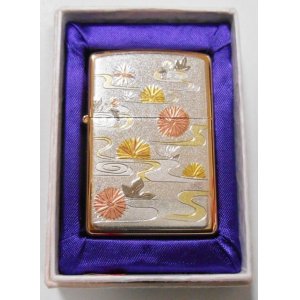 画像: ９月 菊 季節の和柄 豪華！伝統工芸 電鋳プレート貼 ローズピンク ２００７年 ZIPPO！新品