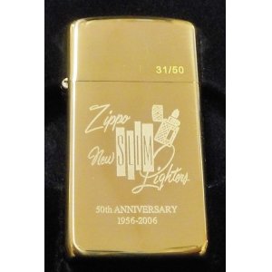 画像: ☆スリム 誕生５０周年記念！１９５６－２００６ ★限定５０個  真鍮ケース SLIM ZIPPO！新品A