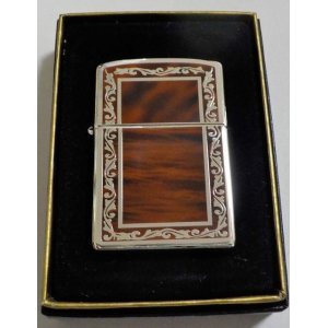 画像: ☆繊細な彫刻！渋い色合いの・・べっ甲調 １９９９年１２月 Proto Type Zippo！未使用品