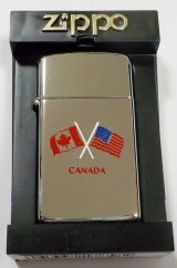 画像: ★カナダ・ジッポー！２０００年８月（H） CAN USA  FLAGS スリム ＳＬＩＭ ＺＩＰＰＯ！新品