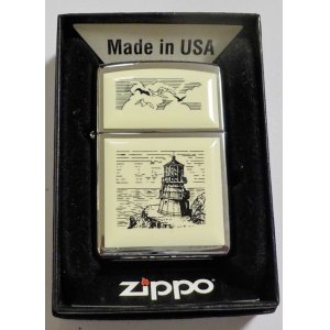 画像: ☆SCRIMSHAW！スクリムショウ 灯台 両面アイボリー ２０００年１０月 ZIPPO！新品A