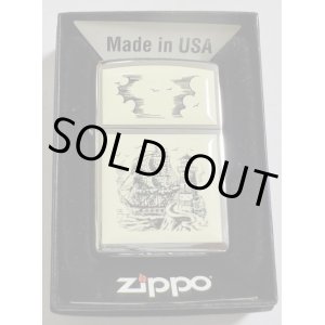 画像: ☆SCRIMSHAW！スクリムショウ 帆船＆灯台 両面アイボリー ２０００年１０月  ZIPPO！新品B