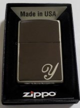 画像: ☆イニシャル・・Y　人気の・・ブラックイニシャル！銀加工 ２０１８年 ZIPPO！新品