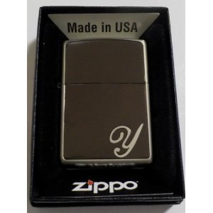 画像: ☆イニシャル・・Y　人気の・・ブラックイニシャル！銀加工 ２０１８年 ZIPPO！新品