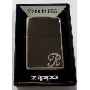 画像: ☆イニシャル・・R　人気の・・ブラックイニシャル！銀加工 ２０１８年 ZIPPO！新品