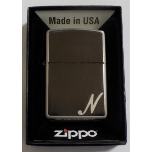 画像: ☆イニシャル・・N　人気の・・ブラックイニシャル！銀加工 ２０１８年 ZIPPO！新品