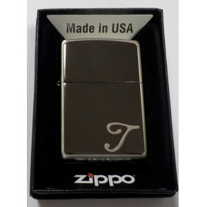 画像: ☆イニシャル・・T　人気の・・ブラックイニシャル！銀加工 ２０１８年 ZIPPO！新品