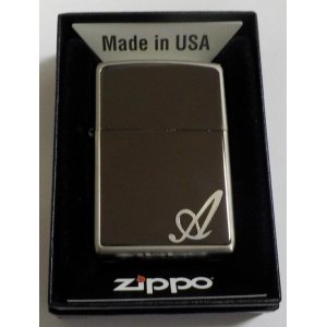 画像: ☆イニシャル・・A　人気の・・ブラックイニシャル！銀加工 ２０１８年 ZIPPO！新品