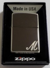 画像: ☆イニシャル・・M　人気の・・ブラックイニシャル！銀加工 ２０１８年 ZIPPO！新品