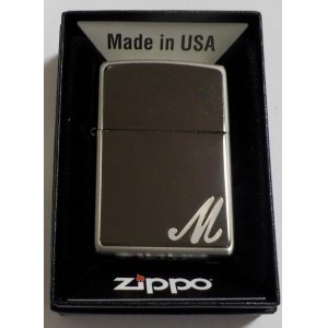 画像: ☆イニシャル・・M　人気の・・ブラックイニシャル！銀加工 ２０１８年 ZIPPO！新品