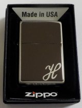 画像: ☆イニシャル・・H　人気の・・ブラックイニシャル！銀加工 ２０１８年 ZIPPO！新品