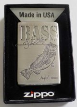 画像: ★釣道！ブラックバス BASS FiSHING 繊細な彫刻 ２０１９年 シルバーサテン ZIPPO！新品