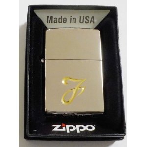 画像: ☆イニシャル・・F　深彫り V刃彫刻 シルバー銀加工鏡面 ２０１９年 ZIPPO！新品