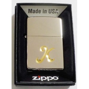 画像: ☆イニシャル・・K　深彫り V刃彫刻 シルバー銀加工鏡面 ２０２０年 ZIPPO！新品