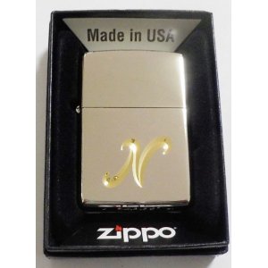 画像: ☆イニシャル・・N　深彫り V刃彫刻 シルバー銀加工鏡面 ２０２１年 ZIPPO！新品