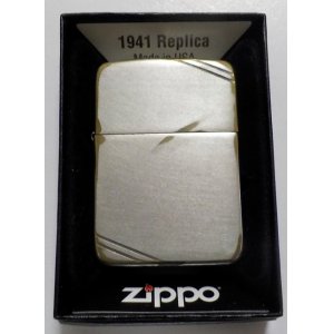 画像: ★渋い！１９４１ VINTAGE風 USED加工！両面ダイアゴナルライン ２０１５年 ZIPPO！新品