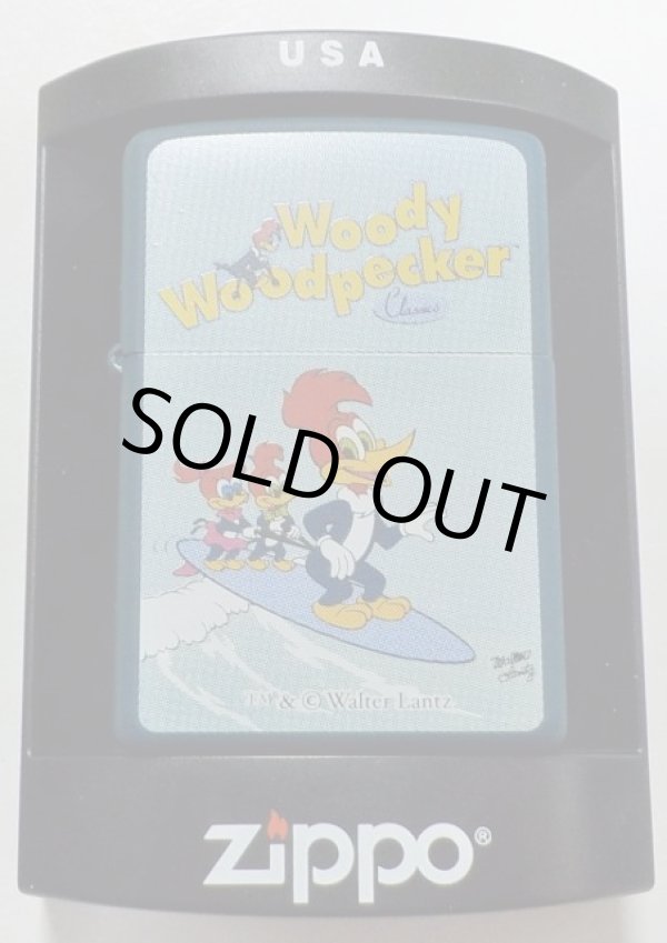 画像1: ☆ウッドぺッカー！Woody Woodpecker ２００３年５月  サーフィン柄  全面ブルー  ZIPPO！新品