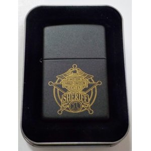 画像:  ★USA HARLEY-DAVIDSON ★SHERIFF（保安官）２００５年１月 BLACK  MATTE ZIPPO！未使用品