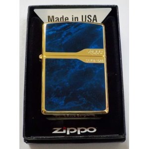 画像: ☆豪華！BLUE MARBLE ＆ ZIPPO LOGO！高級感あふれる・・GOLD ZIPPO！新品