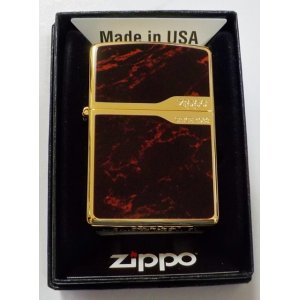 画像: ☆豪華！RED MARBLE ＆ ZIPPO LOGO！高級感あふれる・・GOLD ZIPPO！新品