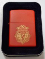 画像:  ★USA HARLEY-DAVIDSON ★FIRE FIGHTER（消防官）２００５年２月 RED MATTE ZIPPO！新品