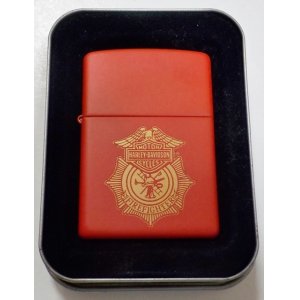 画像:  ★USA HARLEY-DAVIDSON ★FIRE FIGHTER（消防官）２００５年２月 RED MATTE ZIPPO！新品