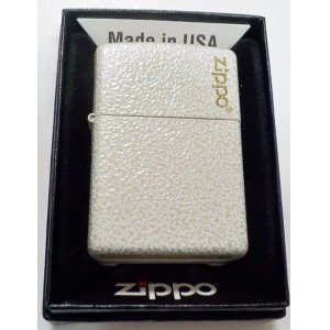 画像: ☆梨地風ホワイト・・ZIPPOロゴデザイン Mercury Glass Matte Zippo！新品