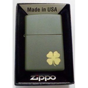 画像: ☆四つ葉のクローバー！Four Leaf Clover Design 渋い・・Green Matte Zippo！新品