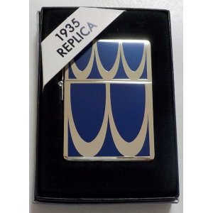 画像: ☆１９３５ アール・ヌーヴォー！ブルー ＆ シルバープレート ２００８年１月 ZIPPO！新品