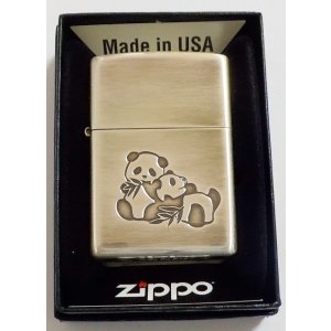 画像: 🐼 双子のパンダ！可愛い Panda シルバー銀加工いぶし仕上げ ２０２１年 ZIPPO！新品