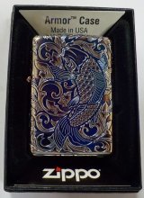 画像: ☆鯉 CARP ＆アラベスク模様！５面連続加工！新色オーロラシルバー ２０２２年 アーマー ZIPPO！新品