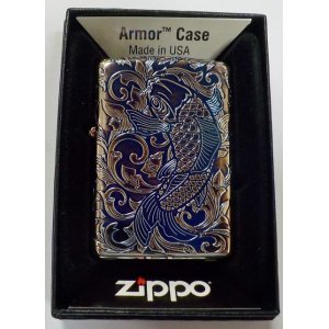 画像: ☆鯉 CARP ＆アラベスク模様！５面連続加工！新加工 オーロラシルバー ２０２２年 ARMOR ZIPPO！新品